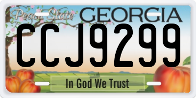 GA license plate CCJ9299