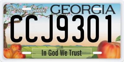GA license plate CCJ9301