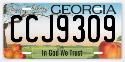 GA license plate CCJ9309