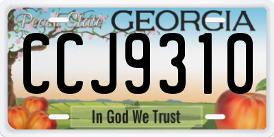 GA license plate CCJ9310