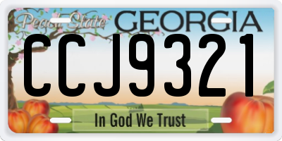 GA license plate CCJ9321