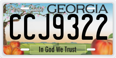 GA license plate CCJ9322