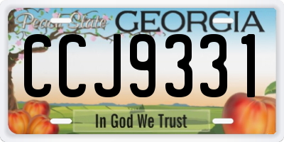 GA license plate CCJ9331