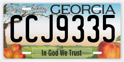 GA license plate CCJ9335