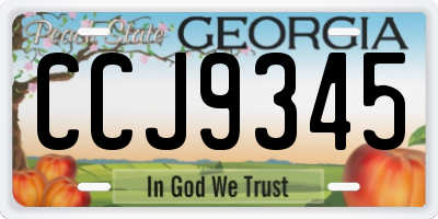 GA license plate CCJ9345