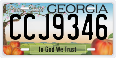 GA license plate CCJ9346