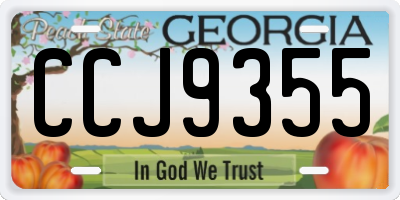 GA license plate CCJ9355