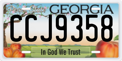 GA license plate CCJ9358