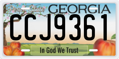 GA license plate CCJ9361