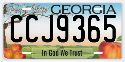 GA license plate CCJ9365