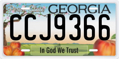 GA license plate CCJ9366
