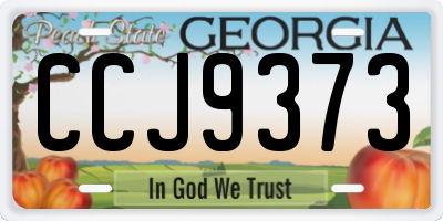 GA license plate CCJ9373