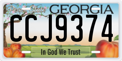 GA license plate CCJ9374