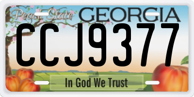 GA license plate CCJ9377