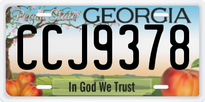GA license plate CCJ9378