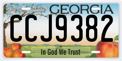 GA license plate CCJ9382