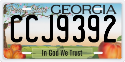 GA license plate CCJ9392
