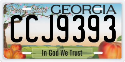 GA license plate CCJ9393