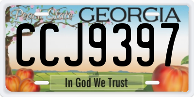 GA license plate CCJ9397