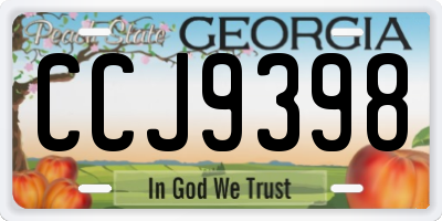 GA license plate CCJ9398