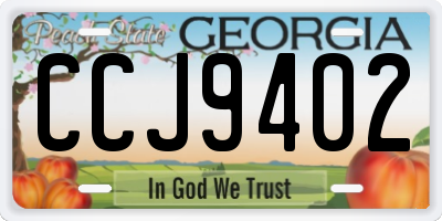 GA license plate CCJ9402