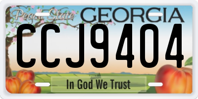 GA license plate CCJ9404
