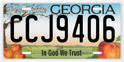 GA license plate CCJ9406