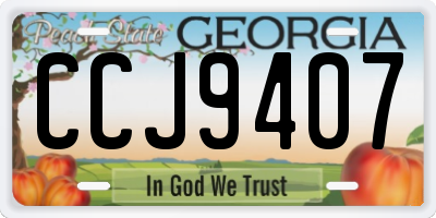 GA license plate CCJ9407