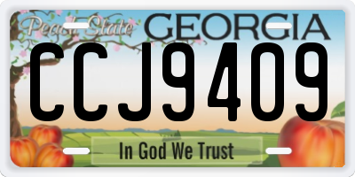 GA license plate CCJ9409