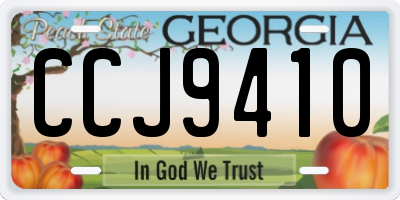 GA license plate CCJ9410