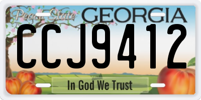 GA license plate CCJ9412