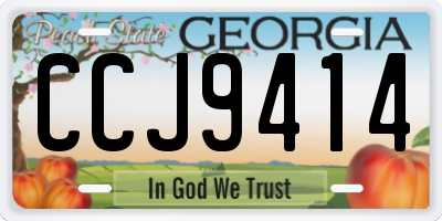 GA license plate CCJ9414