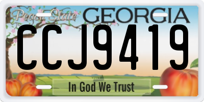 GA license plate CCJ9419