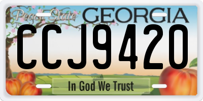 GA license plate CCJ9420