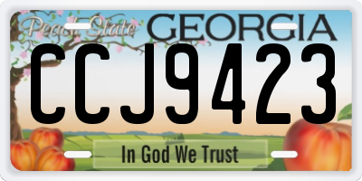 GA license plate CCJ9423