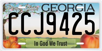 GA license plate CCJ9425