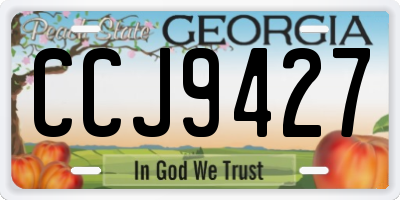 GA license plate CCJ9427
