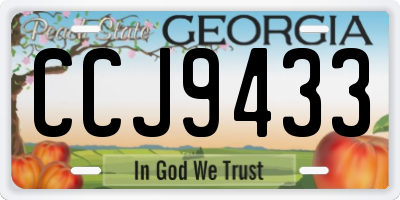 GA license plate CCJ9433