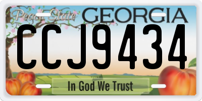 GA license plate CCJ9434