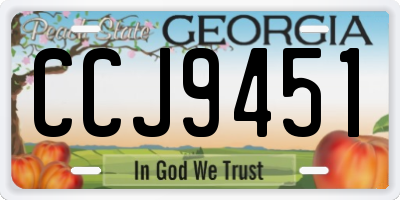 GA license plate CCJ9451