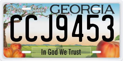 GA license plate CCJ9453