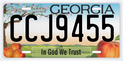 GA license plate CCJ9455