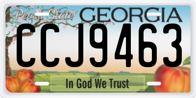 GA license plate CCJ9463