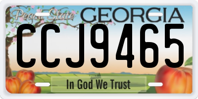 GA license plate CCJ9465