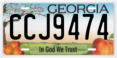 GA license plate CCJ9474