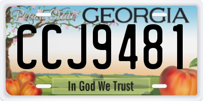 GA license plate CCJ9481