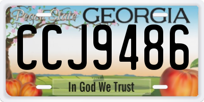GA license plate CCJ9486