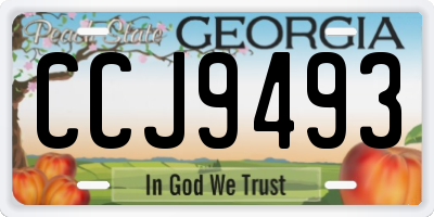 GA license plate CCJ9493