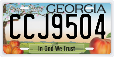 GA license plate CCJ9504