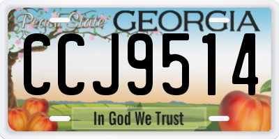 GA license plate CCJ9514